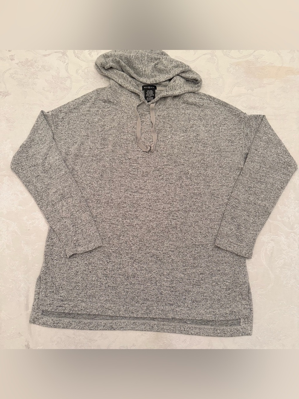Max & Mia Women’s Lounge Hoodie Heather Gray Soft Cozy Sweatshirt Size Large